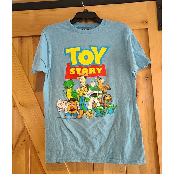 Disney Pixar Size M TOY STORY LOGO & CHARACTERS T-SHIRT Woody Slinko Alien Buzz - Picture 1 of 12